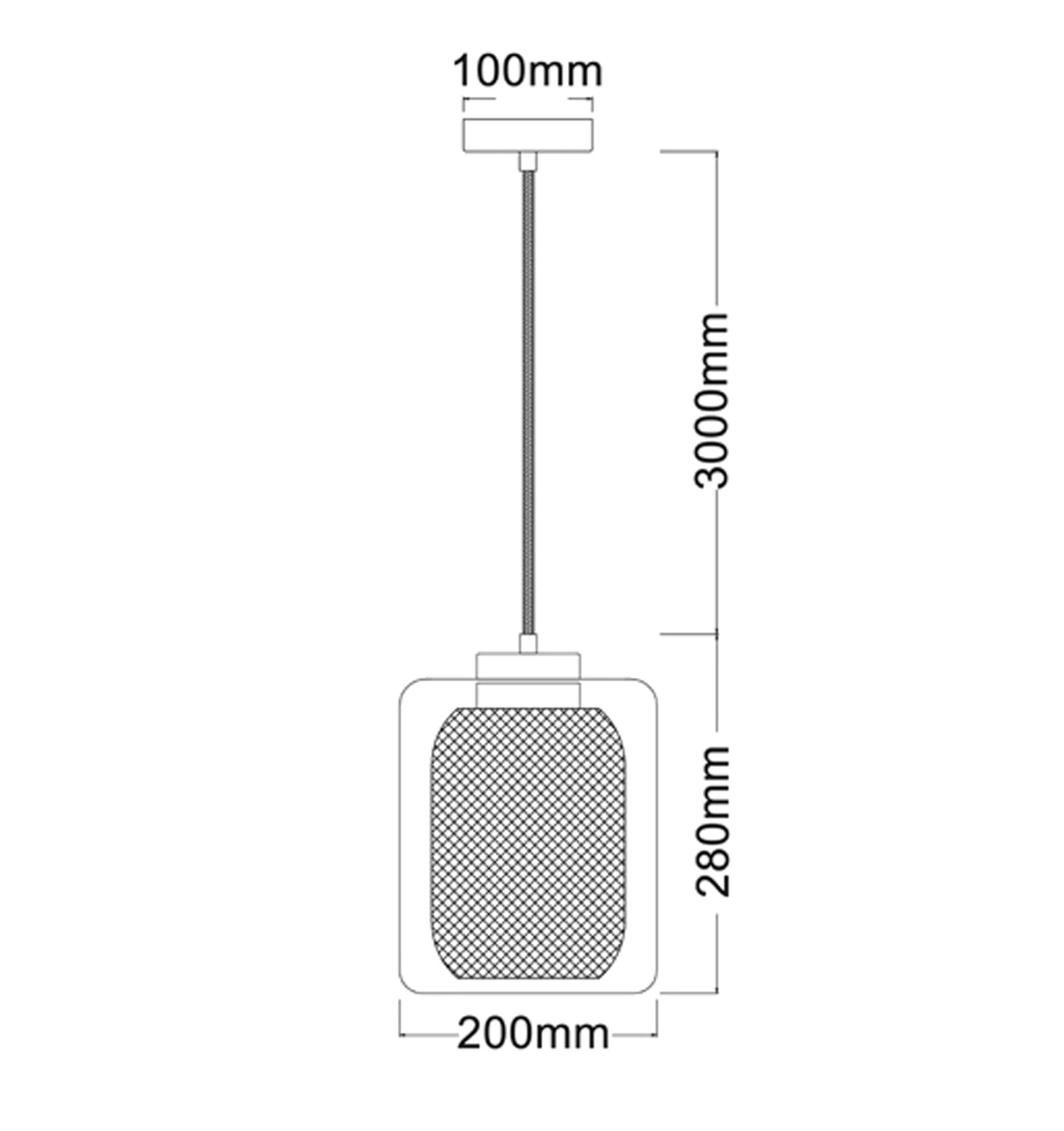 CLA TONO: Mesh Internal & Clear Glass Oblong Pendant Lights