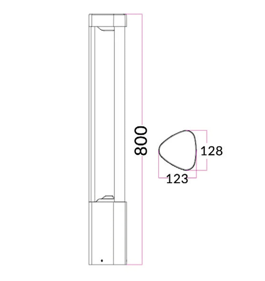CLA LED Surface Mounted Grey Triangular Bollard Light