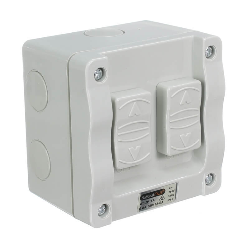 DOUBLE SWITCH 16A 250V | WEATHERPROOF IP56