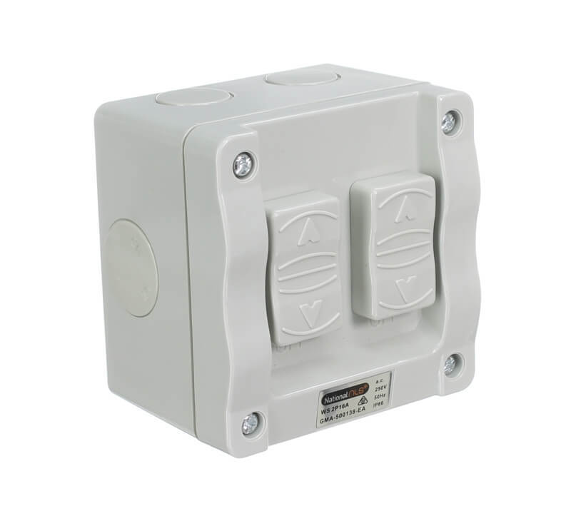 DOUBLE SWITCH 16A 250V | WEATHERPROOF IP56