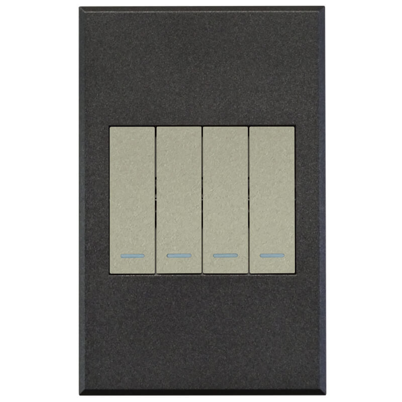VETi 3 POLA - Four Gang Two-Way Switch - Complete