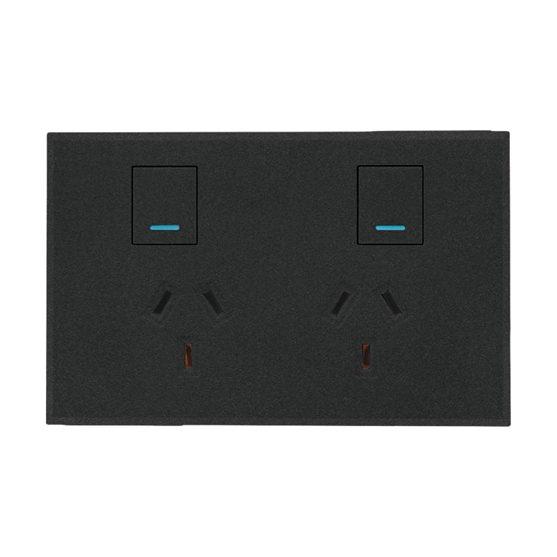 VETi 3 POLA - Double 10A GPO - Horizontal - Complete