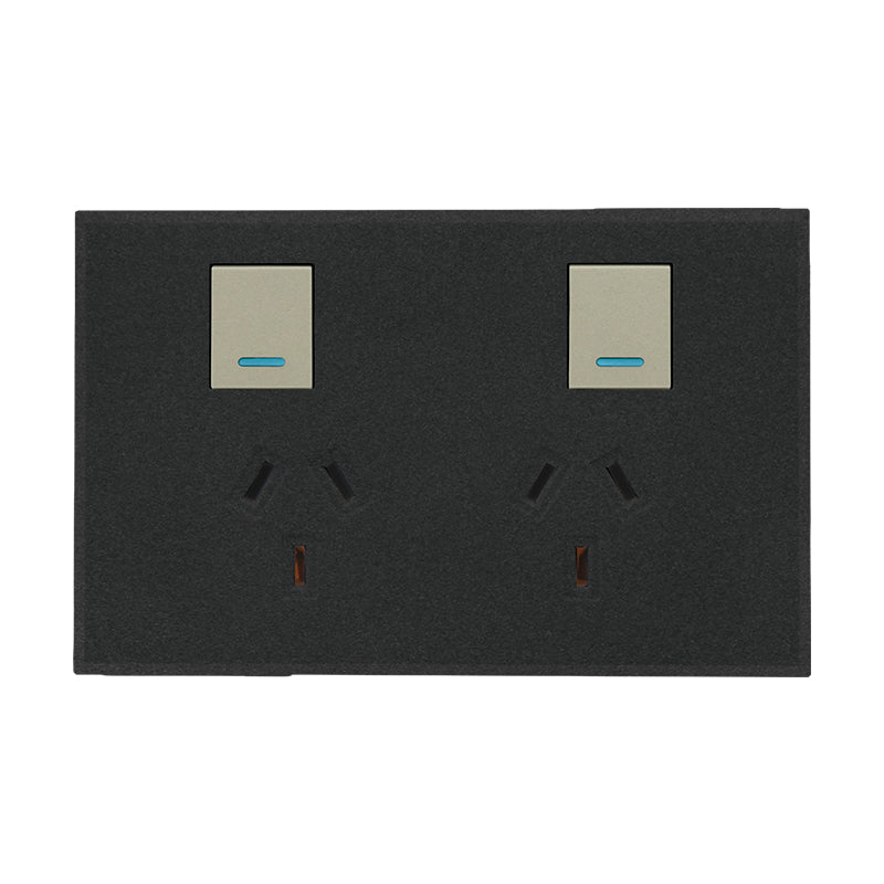 VETi 3 POLA - Double 10A GPO - Horizontal - Complete