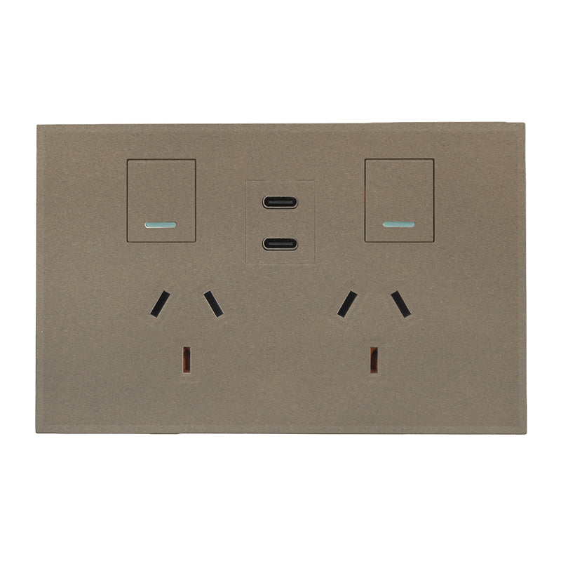 VETi 3 POLA - Double 10A GPO With C+C USB - Horizontal - Complete