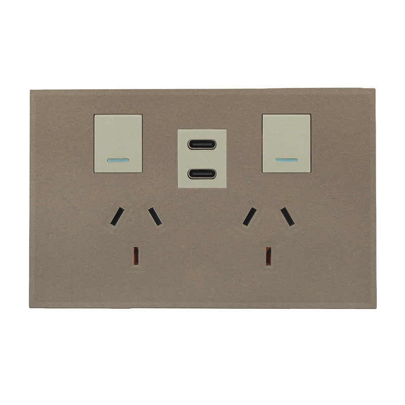 VETi 3 POLA - Double 10A GPO With C+C USB - Horizontal - Complete