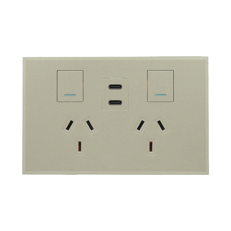 VETi 3 POLA - Double 10A GPO With C+C USB - Horizontal - Complete