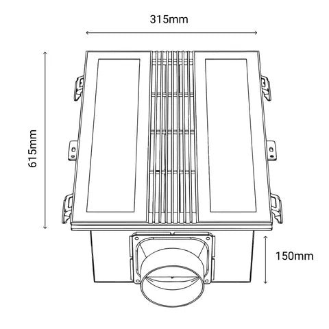 Vencha Extract Prime EC 4in1 Bathroom Heater, Fan, Light and Exhaust - White