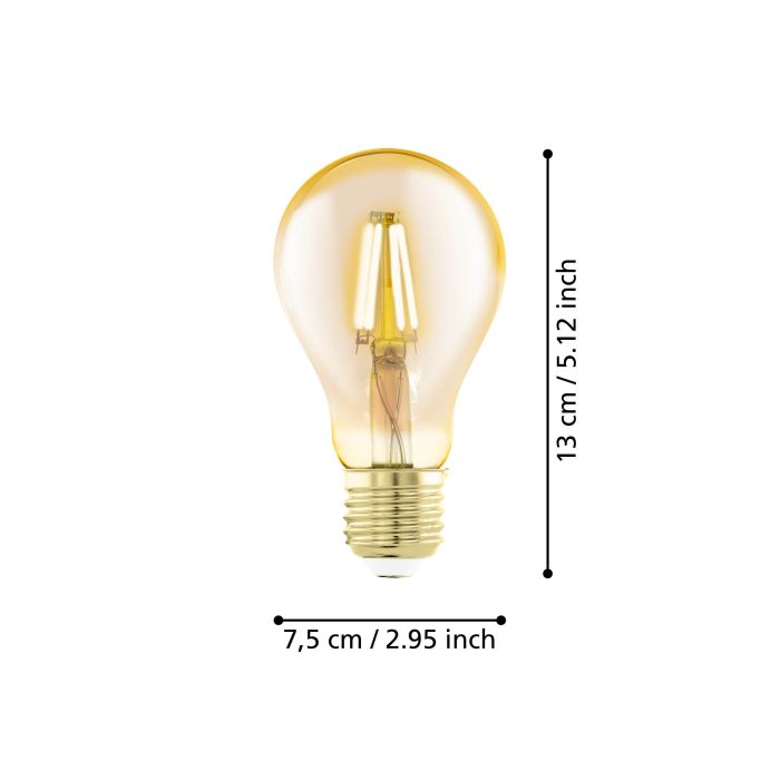 Eglo 4W E27 LED A75 globe golden age