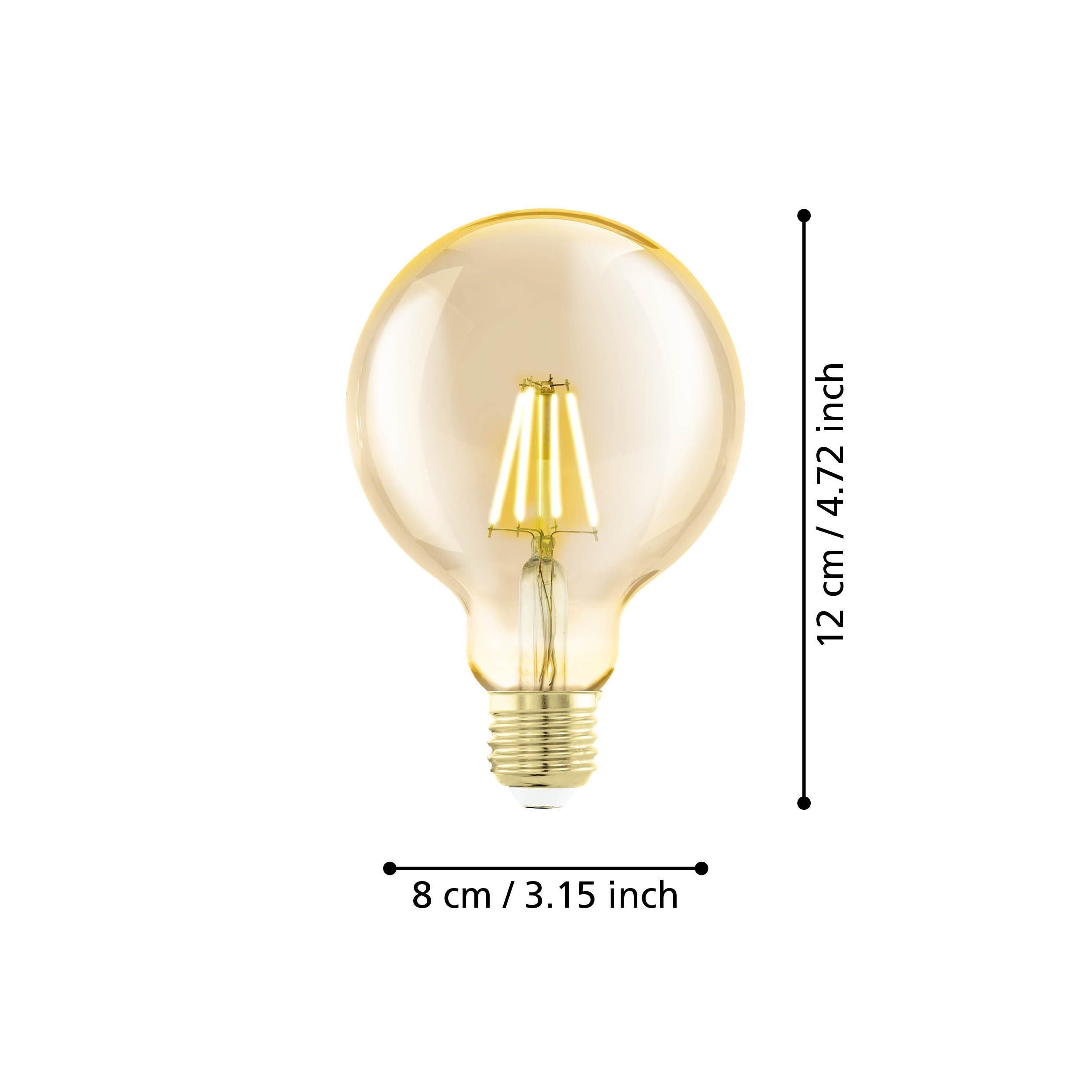 Eglo 4W E27 LED G80 globe golden age