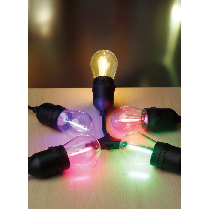 FESTOON 10 light LED kit black & multi colour