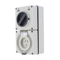 NLS 3 FLAT PIN 20AMP COMBINATION SWITCHED SOCKET IP66