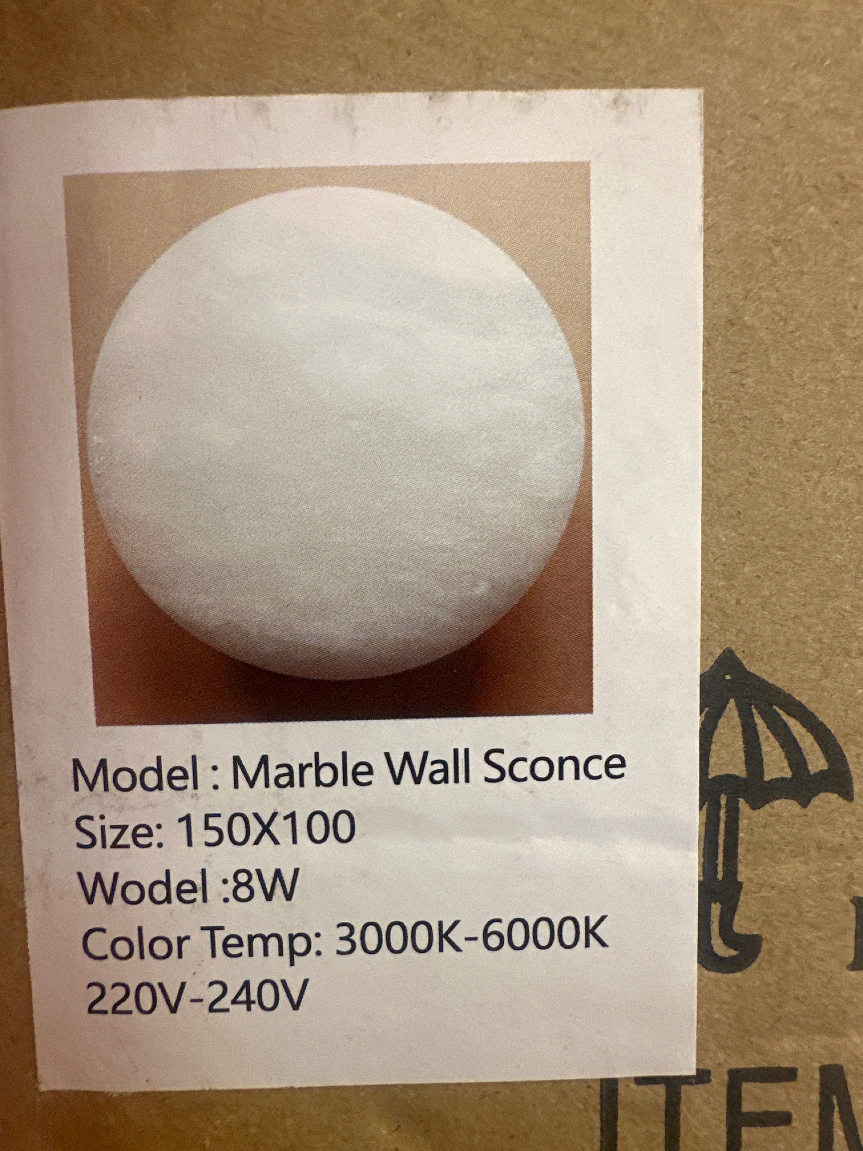 Marble wall sconce