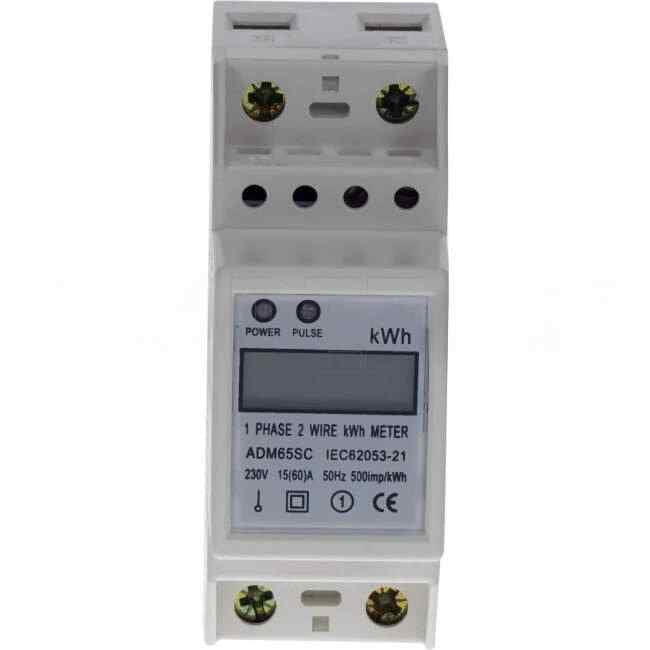 GTS 60 Amp Single Phase Din Rail Mount Digital Kilowatt Hour Meter