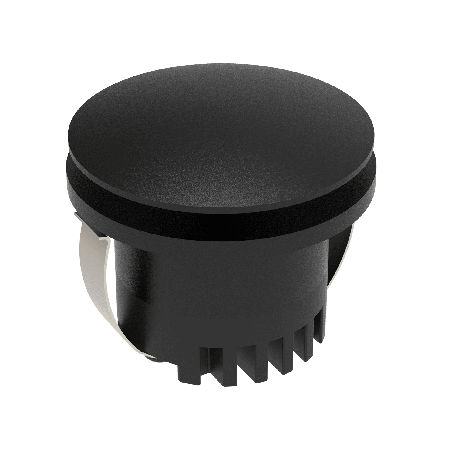 Domus AURA-240V-RND-BLK - 3W LED Tri-Colour Recessed 45mm Round LED Steplight IP20 240V Black