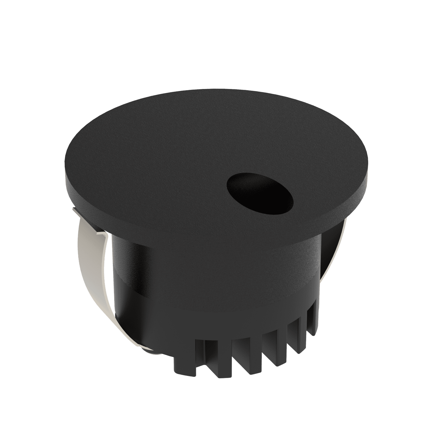 Domus AURA-240V-RND-BLK - 3W LED Tri-Colour Recessed 45mm Round LED Steplight IP20 240V Black