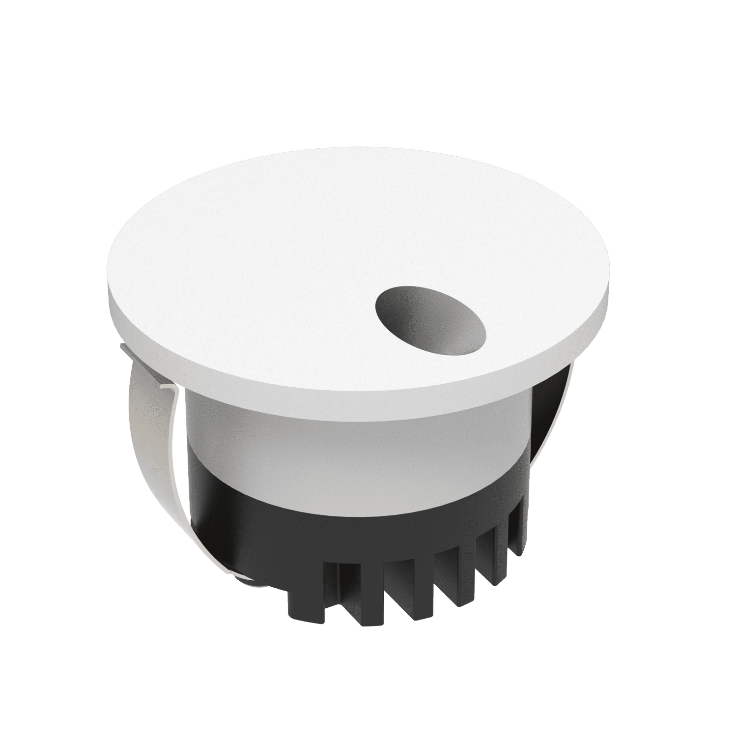 Domus AURA-240V-RND-WHT - 3W LED Tri-Colour Recessed 45mm Round LED Steplight IP20 240V White