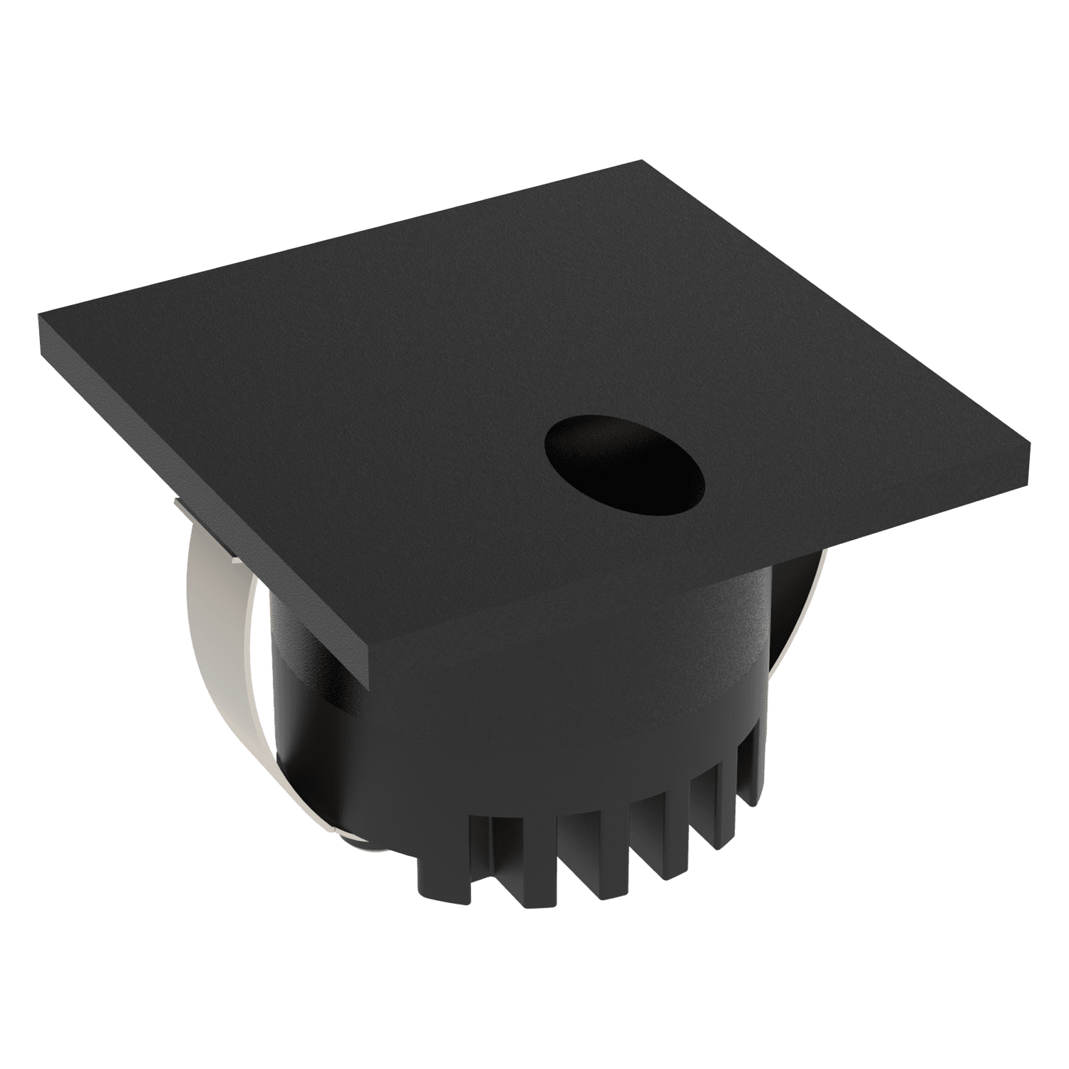 Domus AURA-240V-SQR-BLK - 3W LED Tri-Colour Recessed 45mm Square LED Steplight IP20 240V Black