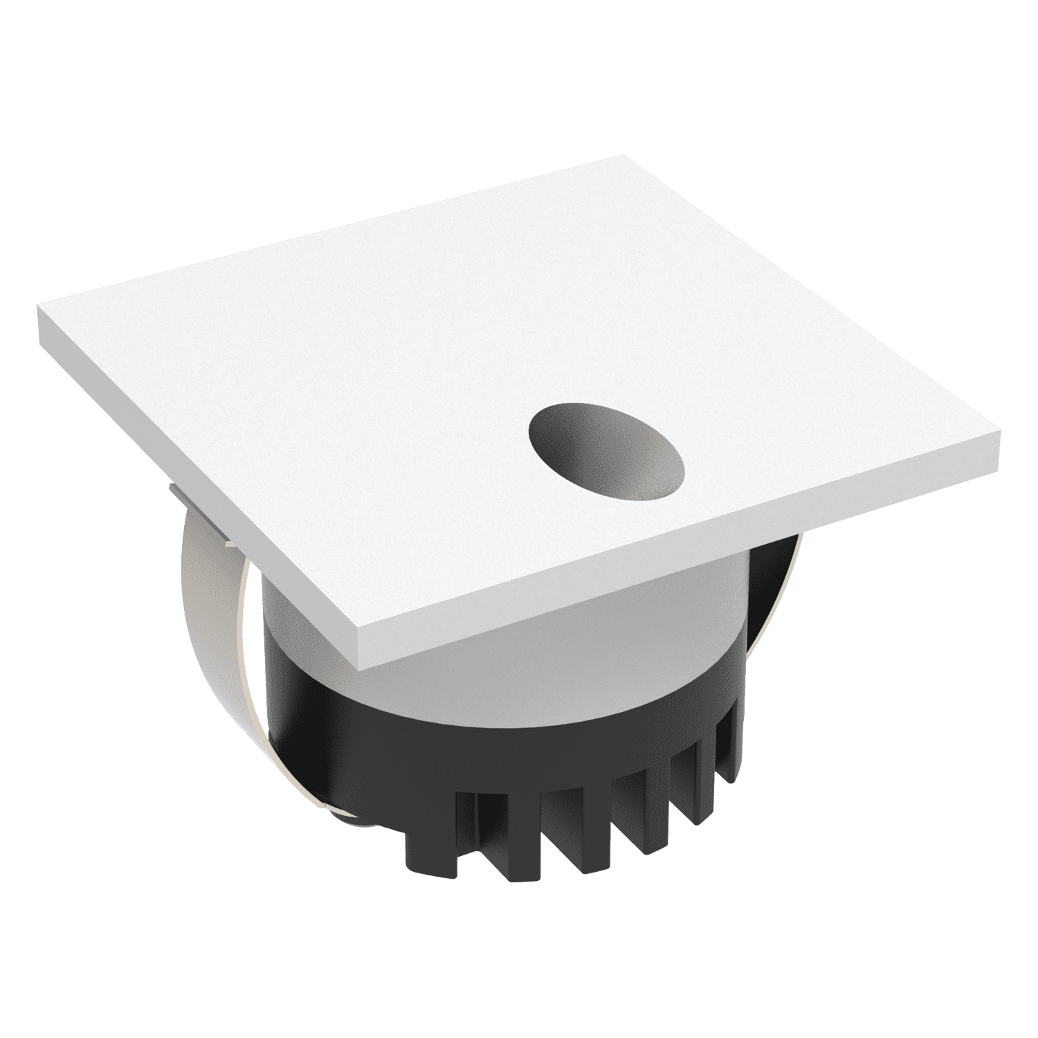 Domus AURA-240V-SQR-WHT - 3W LED Tri-Colour Recessed 45mm Square LED Steplight IP20 240V White