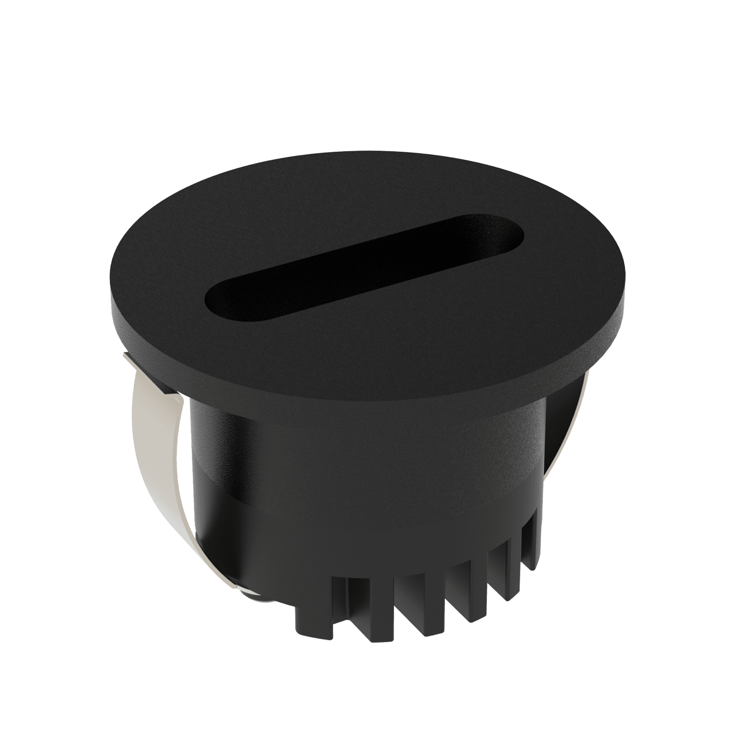 Domus AURA-240V-RND-BLK - 3W LED Tri-Colour Recessed 45mm Round LED Steplight IP20 240V Black