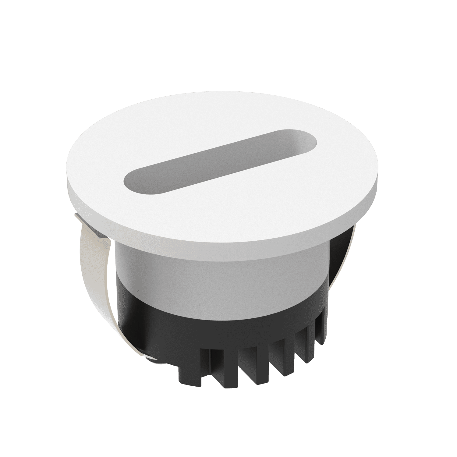 Domus AURA-240V-RND-WHT - 3W LED Tri-Colour Recessed 45mm Round LED Steplight IP20 240V White