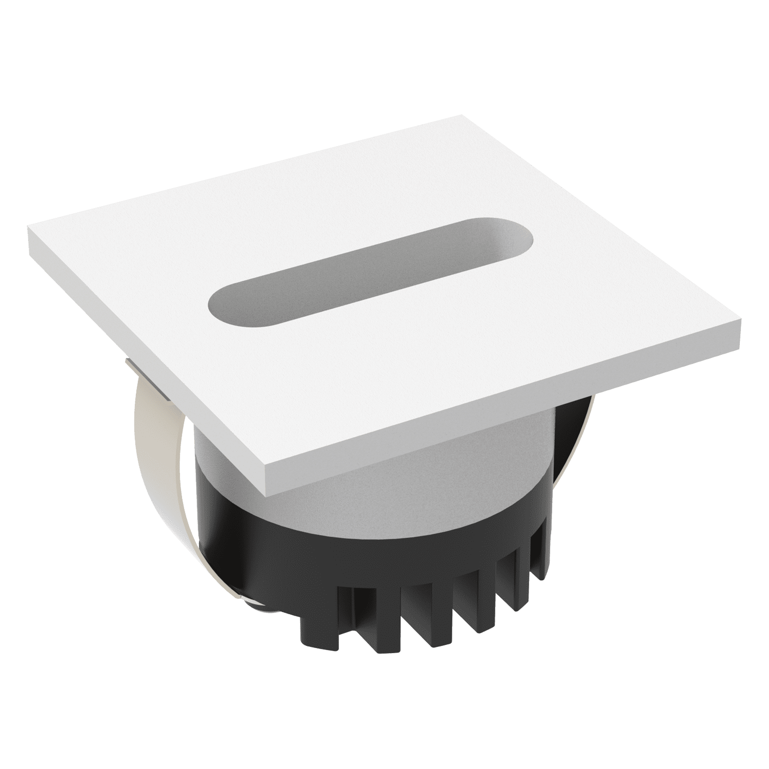 Domus AURA-240V-SQR-WHT - 3W LED Tri-Colour Recessed 45mm Square LED Steplight IP20 240V White