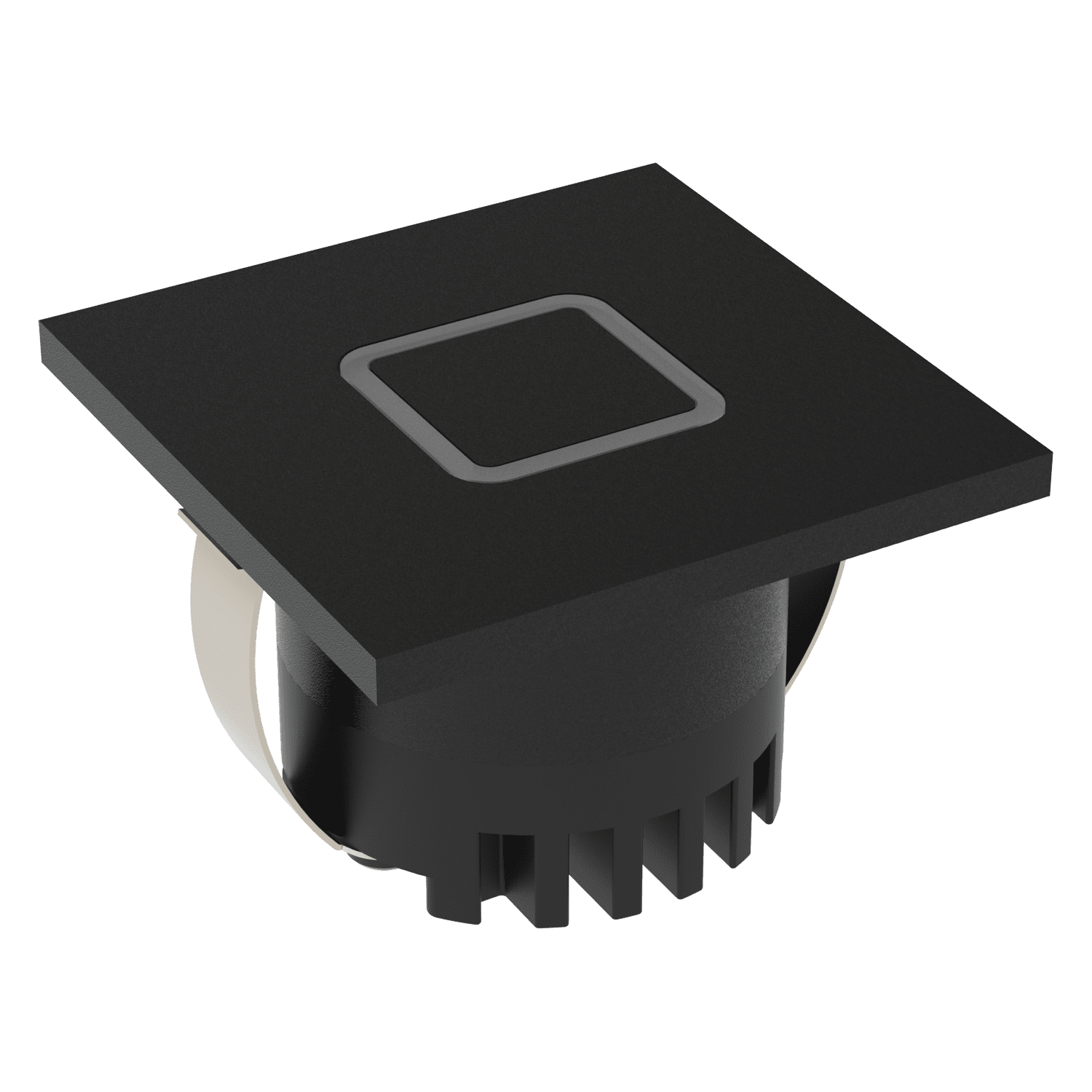 Domus AURA-240V-SQR-BLK - 3W LED Tri-Colour Recessed 45mm Square LED Steplight IP20 240V Black