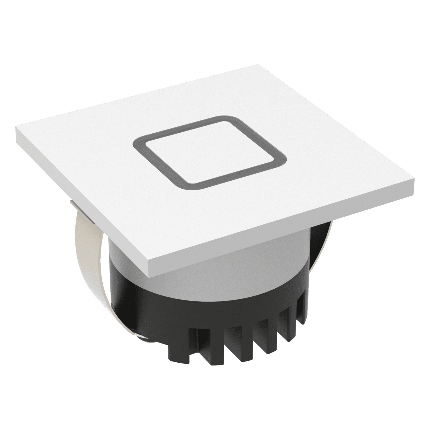 Domus AURA-240V-SQR-WHT - 3W LED Tri-Colour Recessed 45mm Square LED Steplight IP20 240V White