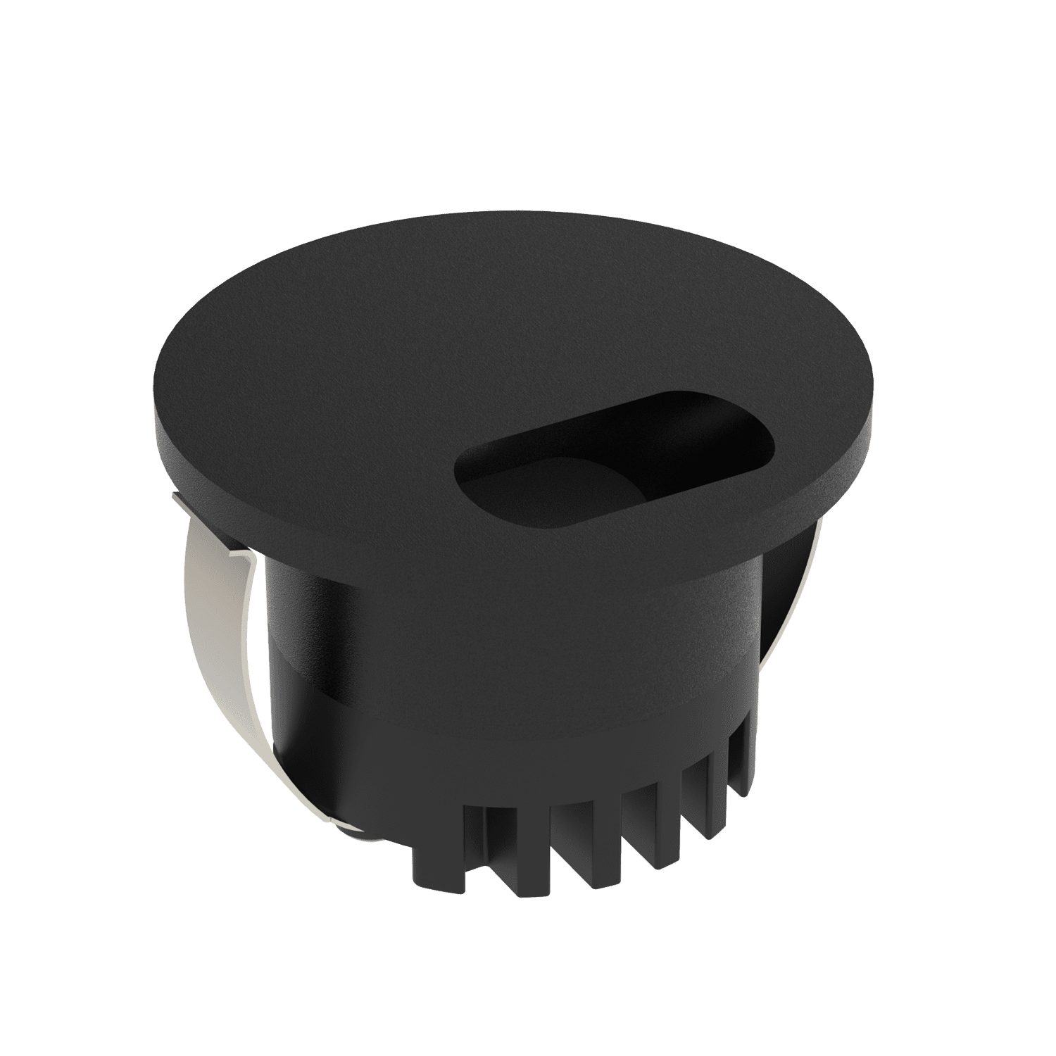 Domus AURA-240V-RND-BLK - 3W LED Tri-Colour Recessed 45mm Round LED Steplight IP20 240V Black