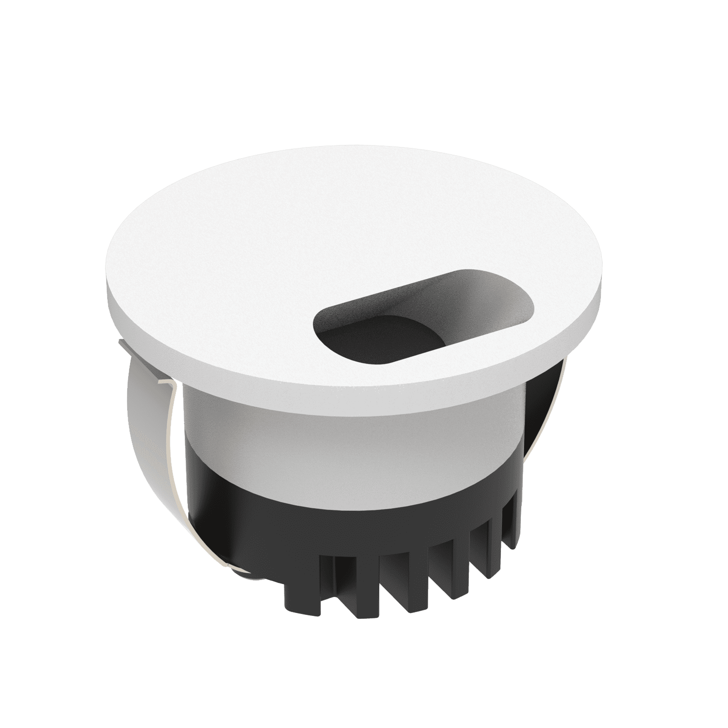 Domus AURA-240V-RND-WHT - 3W LED Tri-Colour Recessed 45mm Round LED Steplight IP20 240V White