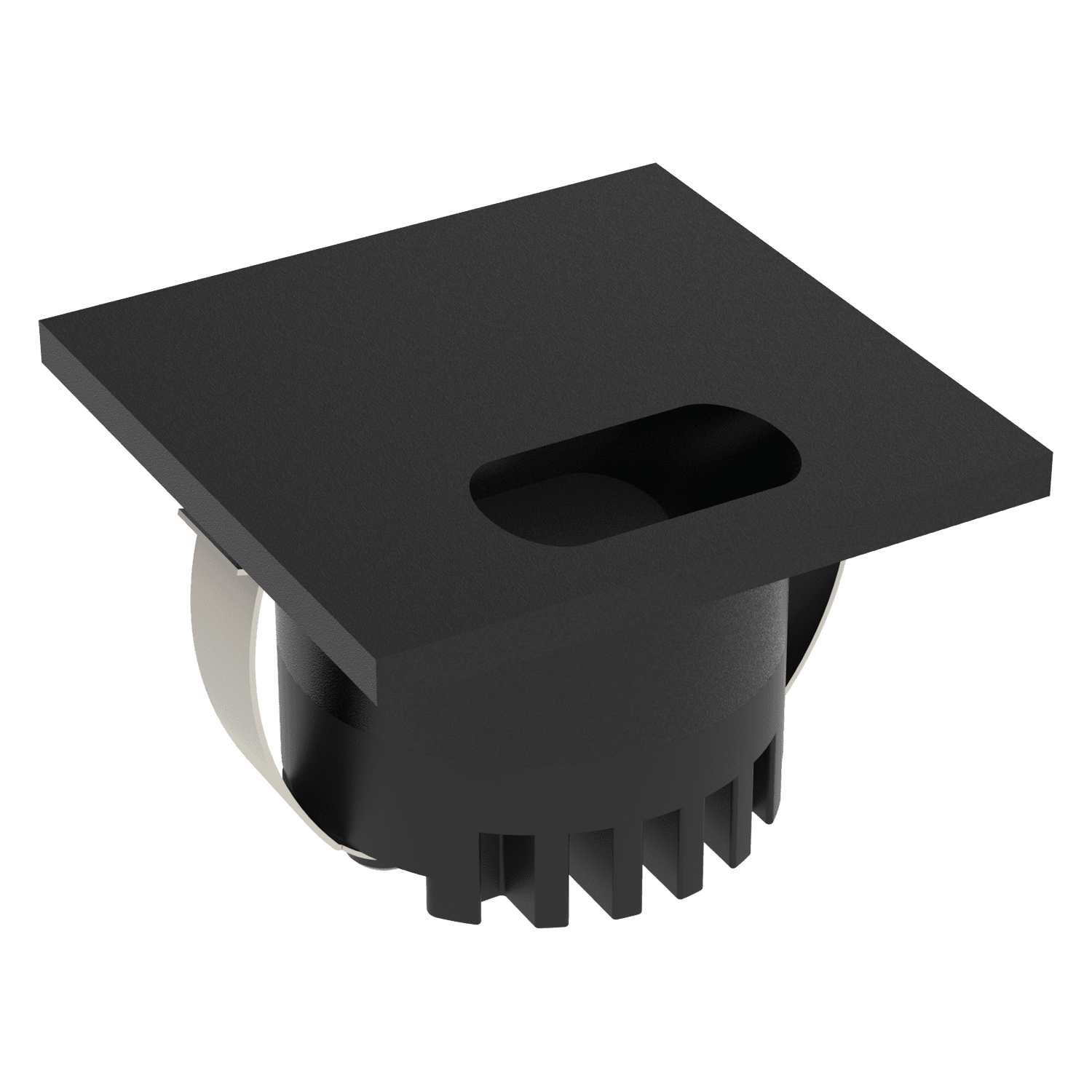 Domus AURA-240V-SQR-BLK - 3W LED Tri-Colour Recessed 45mm Square LED Steplight IP20 240V Black