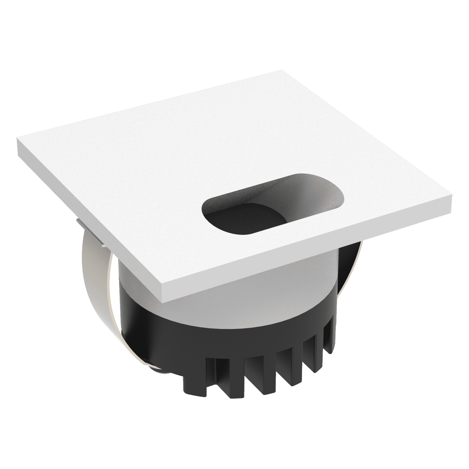 Domus AURA-240V-SQR-WHT - 3W LED Tri-Colour Recessed 45mm Square LED Steplight IP20 240V White