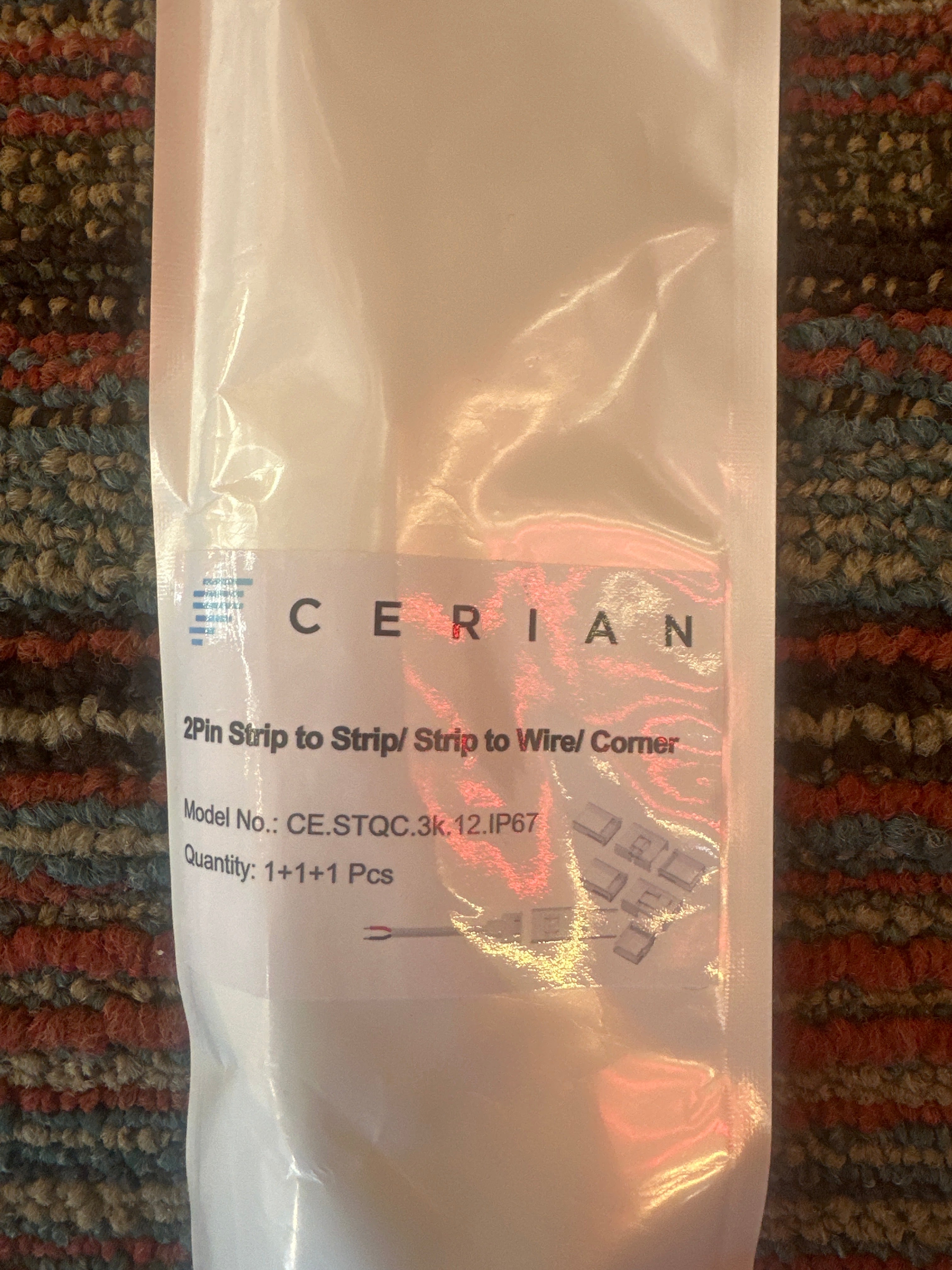 Cerian Lighting 2-Pin LED Strip Connector Set CE.STQC.3k. 12.IP67