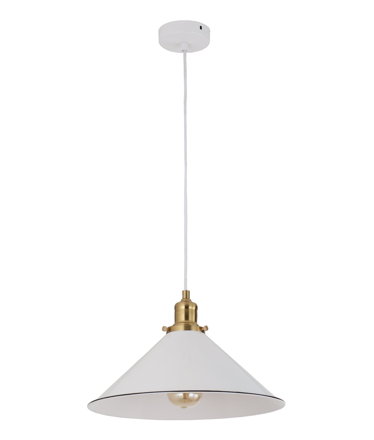 CEREMA: Interior White with Antique Brass & Black Highlight Ellipse Pendant Light