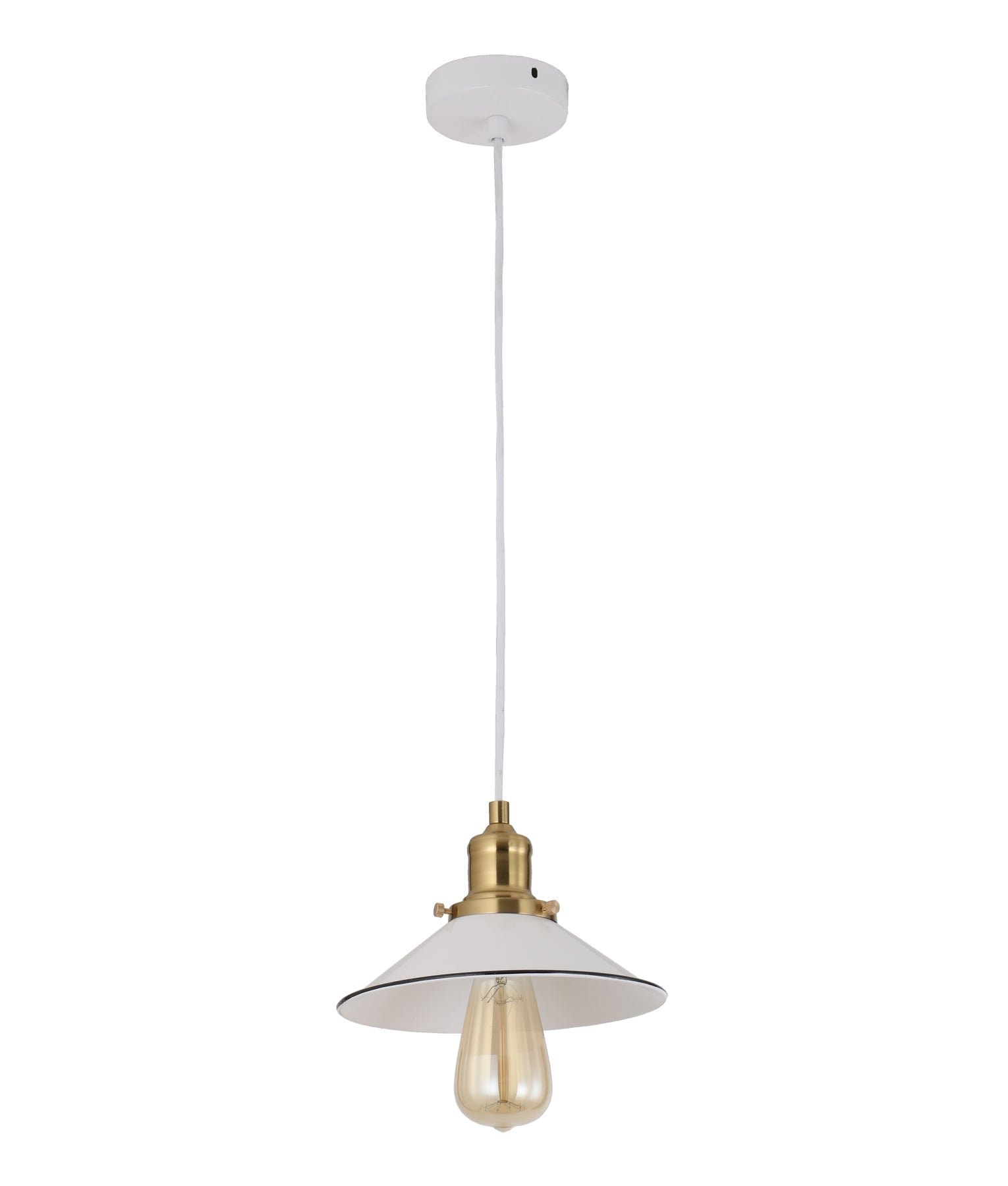 CEREMA: Interior White with Antique Brass & Black Highlight Ellipse Pendant Light