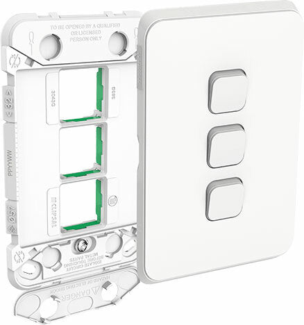 Clipsal Iconic 3 Gang Switch Grid & Skin
