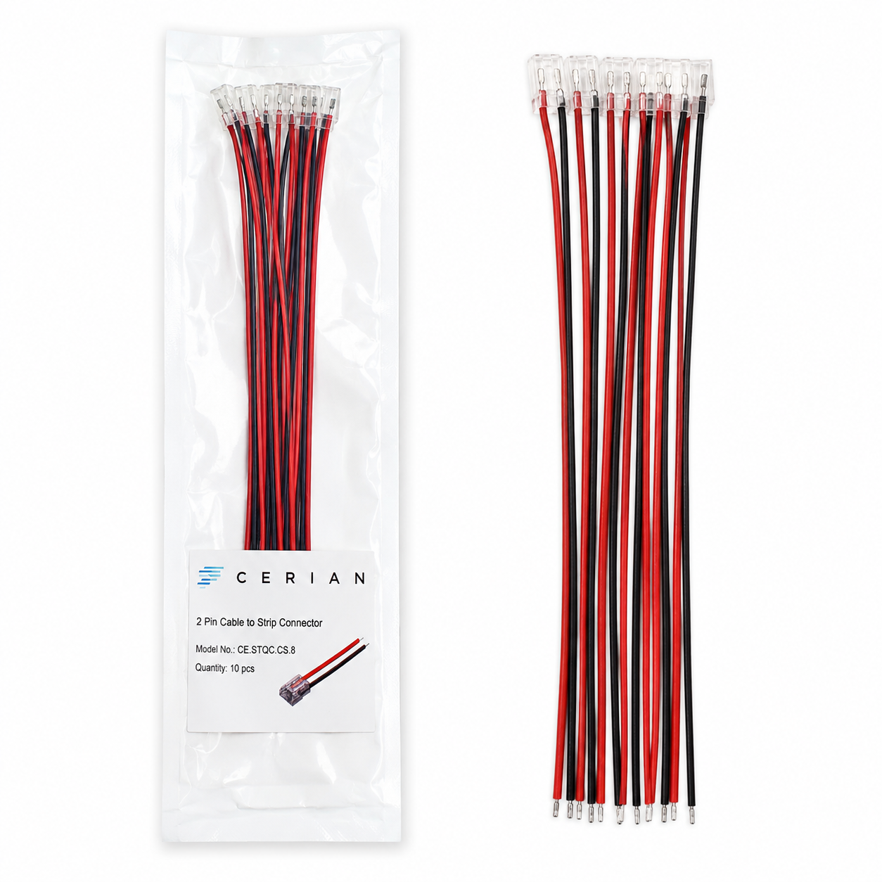 Cerian Lighting 2pin 8mm Single Colour Strip Connector Kit