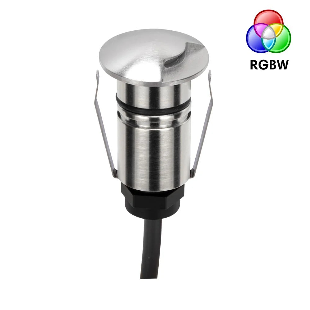 Domus EMIT-25-RGBW-STS - 1W LED 24V DC RGBW Colour Changeable 25mm Micro Recessed Step & Inground Light IP67 Stainless Steel - DRIVER REQUIRED)