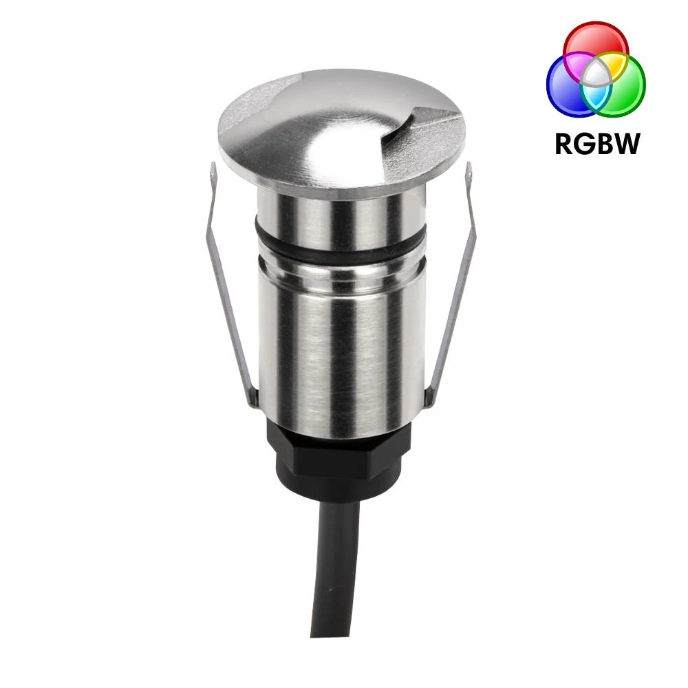 Domus EMIT-25-RGBW-STS - 1W LED 24V DC RGBW Colour Changeable 25mm Micro Recessed Step & Inground Light IP67 Stainless Steel - DRIVER REQUIRED)