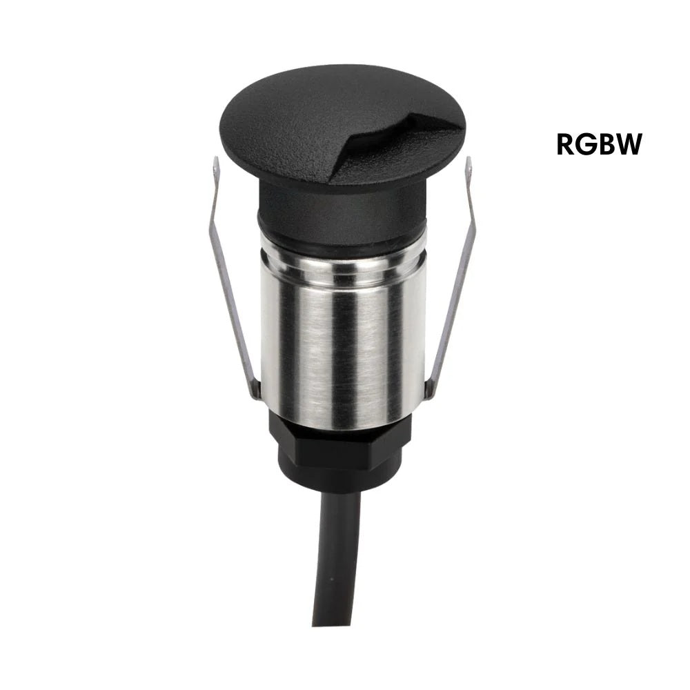 Domus EMIT-25-RGBW-BLK - 1W LED 24V DC RGBW Colour Changeable 25mm Micro Recessed Step & Inground Light IP67 Black - DRIVER REQUIRED