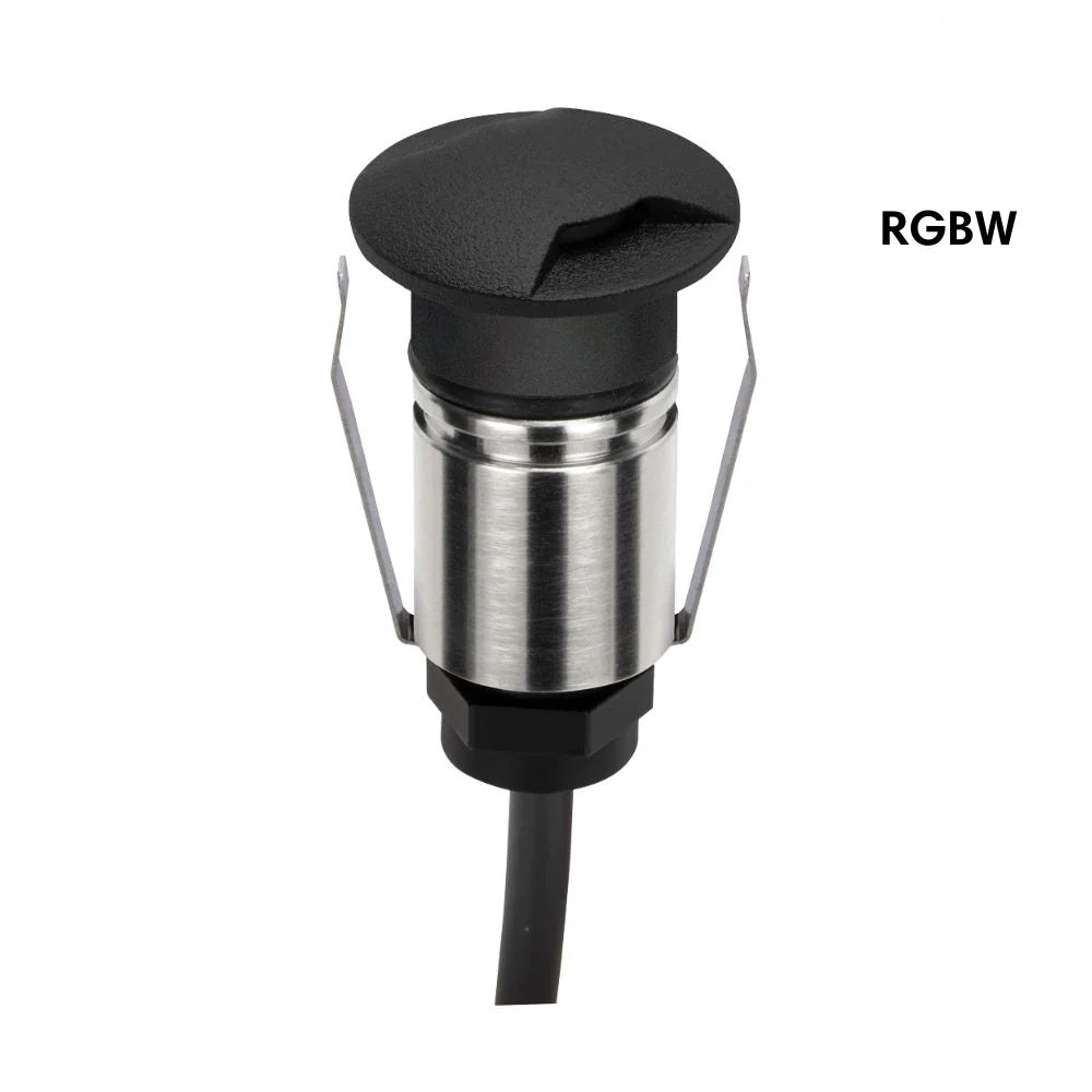 Domus EMIT-25-RGBW-BLK - 1W LED 24V DC RGBW Colour Changeable 25mm Micro Recessed Step & Inground Light IP67 Black - DRIVER REQUIRED