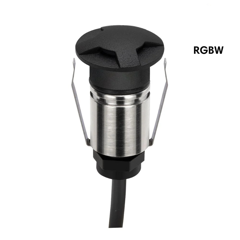 Domus EMIT-25-RGBW-BLK - 1W LED 24V DC RGBW Colour Changeable 25mm Micro Recessed Step & Inground Light IP67 Black - DRIVER REQUIRED
