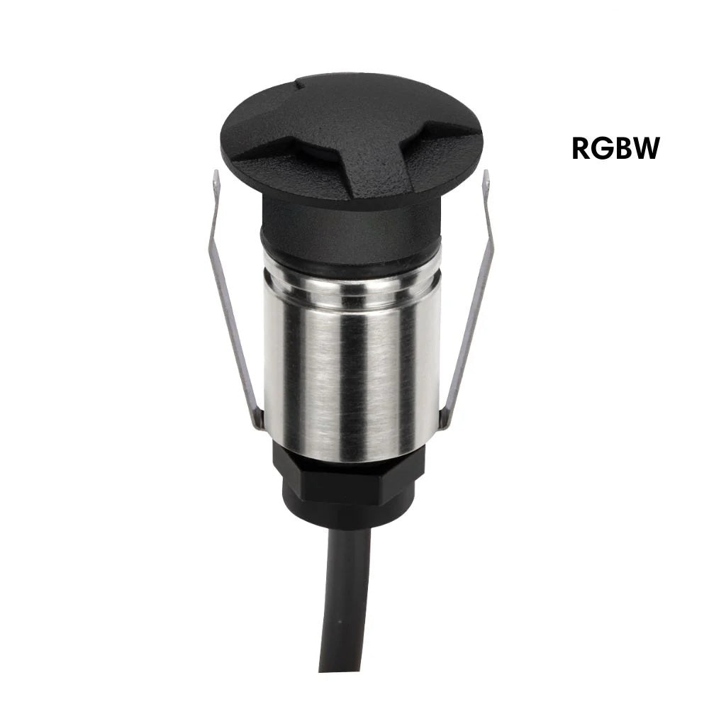 Domus EMIT-25-RGBW-BLK - 1W LED 24V DC RGBW Colour Changeable 25mm Micro Recessed Step & Inground Light IP67 Black - DRIVER REQUIRED