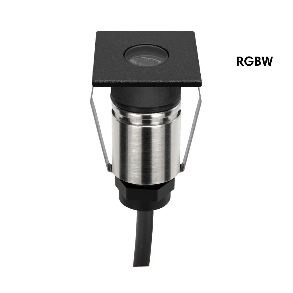 Domus EMIT-25-RGBW-BLK - 1W LED 24V DC RGBW Colour Changeable 25mm Micro Recessed Step & Inground Light IP67 Black - DRIVER REQUIRED