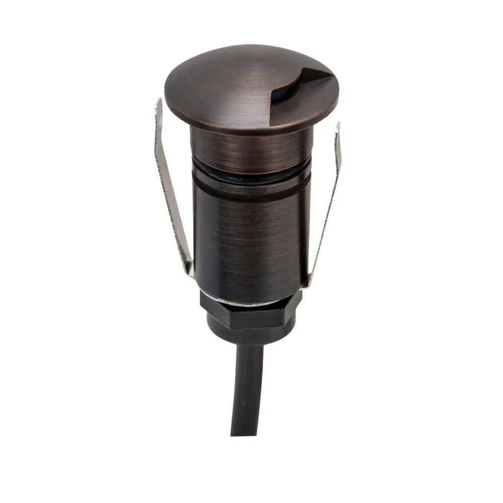 Domus EMIT-25-TRIO-AB - 1W LED 12/24V DC Tri-Colour 25mm Micro Recessed Step & Inground Light IP67 Antique Brass - DRIVER REQUIRED