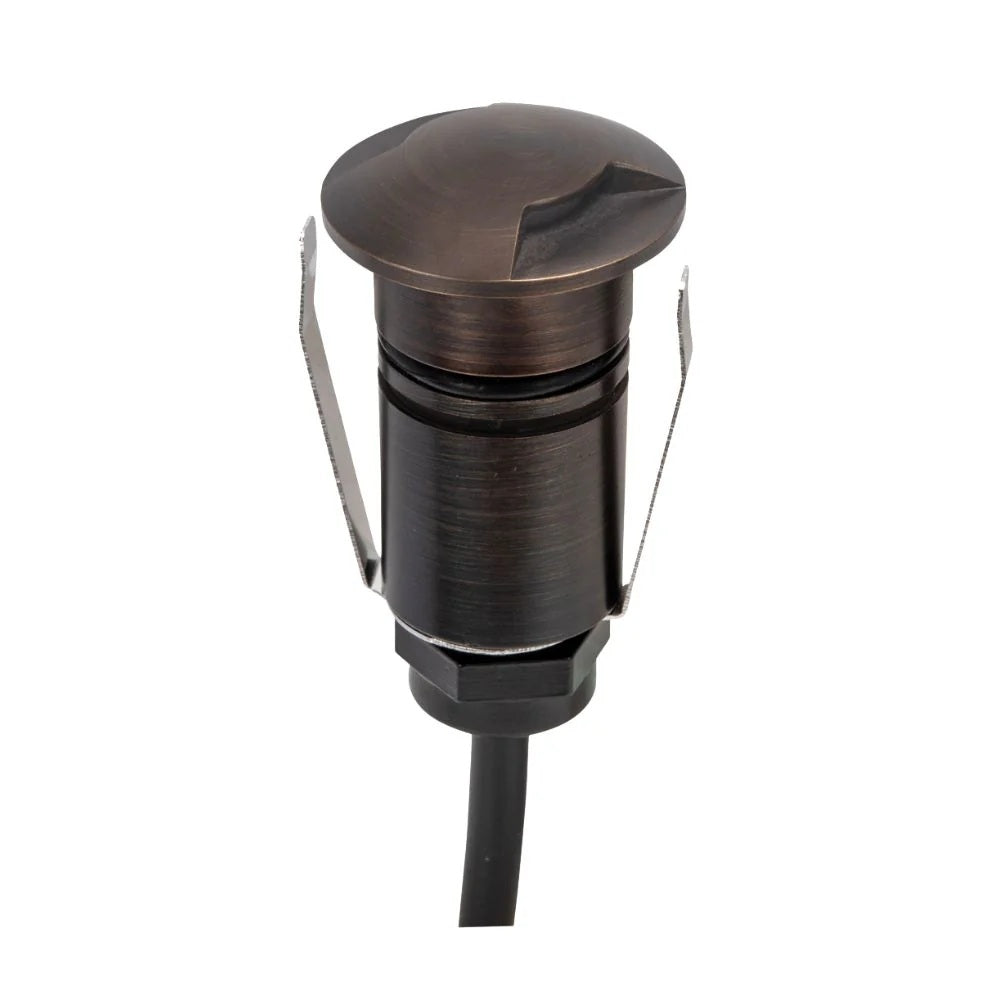 Domus EMIT-25-TRIO-AB - 1W LED 12/24V DC Tri-Colour 25mm Micro Recessed Step & Inground Light IP67 Antique Brass - DRIVER REQUIRED