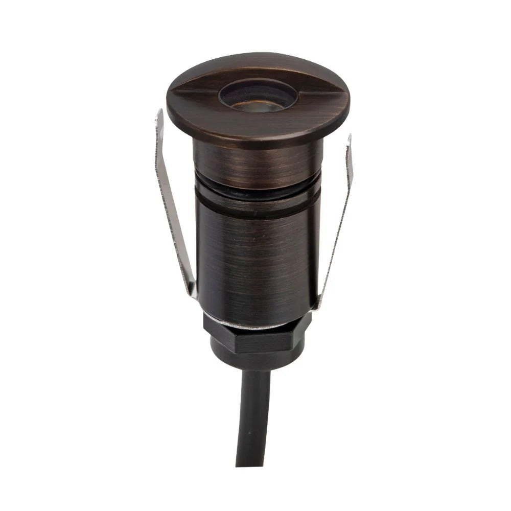 Domus EMIT-25-TRIO-AB - 1W LED 12/24V DC Tri-Colour 25mm Micro Recessed Step & Inground Light IP67 Antique Brass - DRIVER REQUIRED