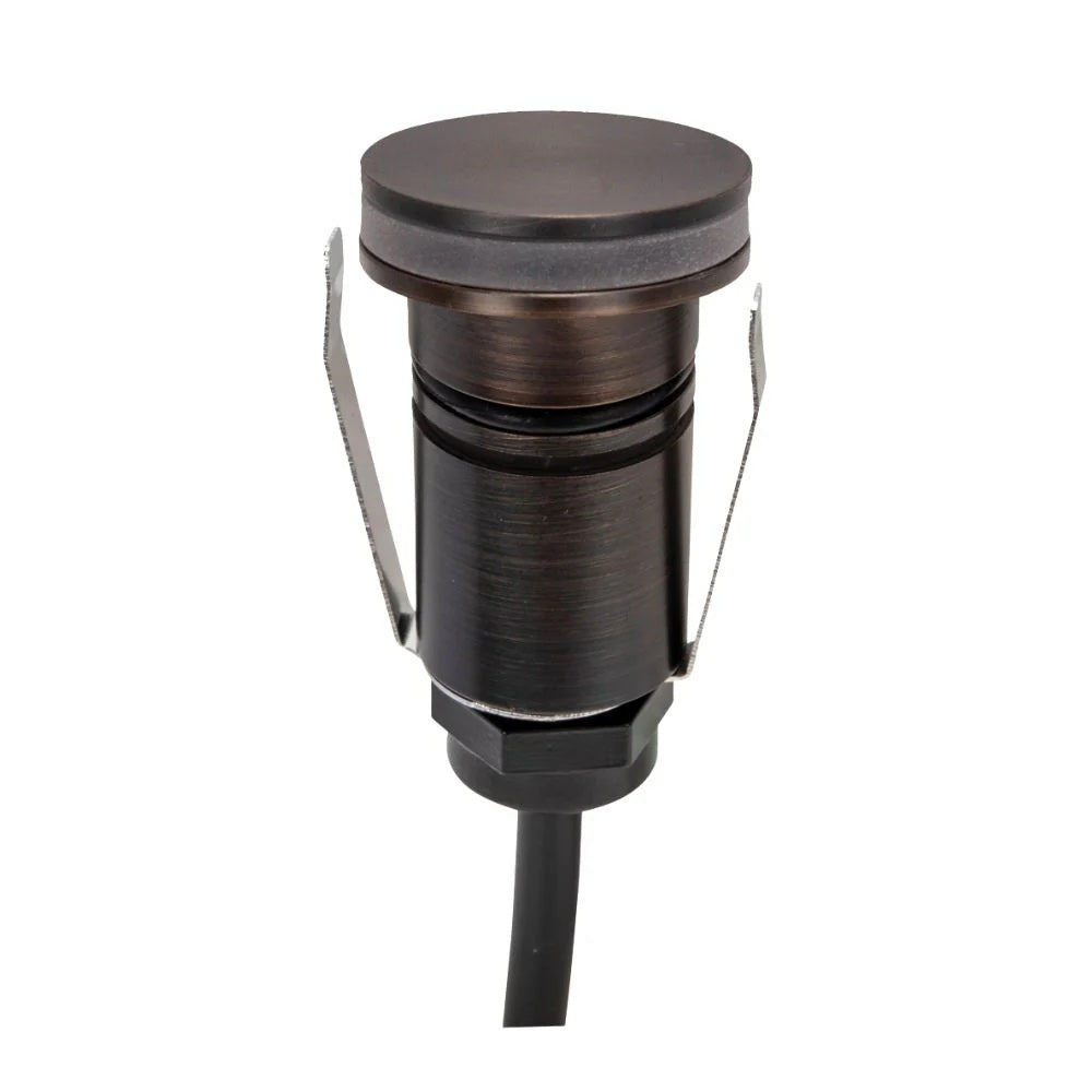 Domus EMIT-25-TRIO-AB - 1W LED 12/24V DC Tri-Colour 25mm Micro Recessed Step & Inground Light IP67 Antique Brass - DRIVER REQUIRED