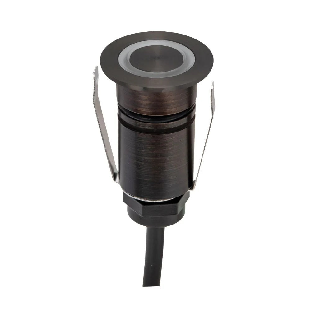 Domus EMIT-25-TRIO-AB - 1W LED 12/24V DC Tri-Colour 25mm Micro Recessed Step & Inground Light IP67 Antique Brass - DRIVER REQUIRED