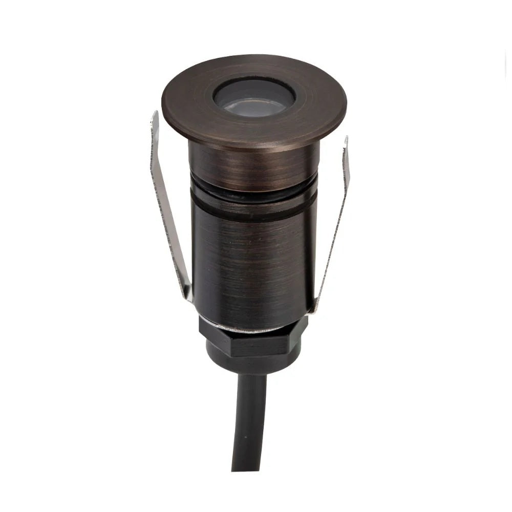 Domus EMIT-25-TRIO-AB - 1W LED 12/24V DC Tri-Colour 25mm Micro Recessed Step & Inground Light IP67 Antique Brass - DRIVER REQUIRED