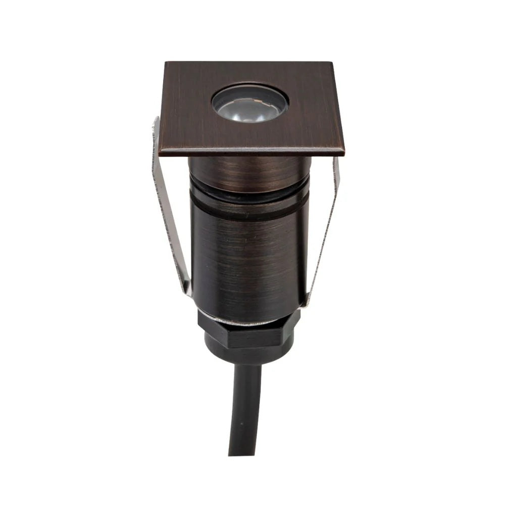 Domus EMIT-25-TRIO-AB - 1W LED 12/24V DC Tri-Colour 25mm Micro Recessed Step & Inground Light IP67 Antique Brass - DRIVER REQUIRED